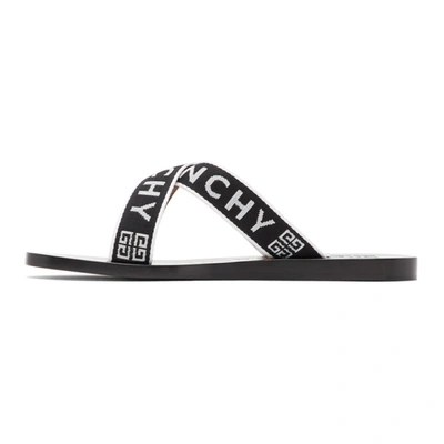 Shop Givenchy Black Logo Cross Sandals