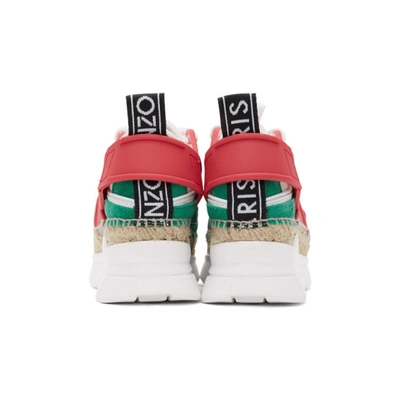 Shop Kenzo Pink And White K-lastic Espadrille Sneakers In 27 Coral