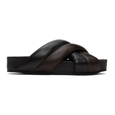 Shop Jil Sander Black Nappa Sandals In 001 Black