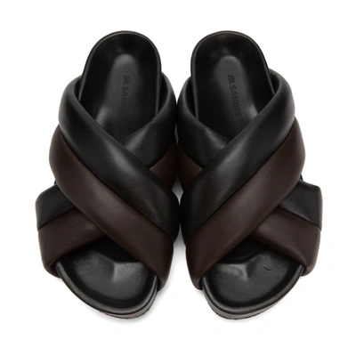 Shop Jil Sander Black Nappa Sandals In 001 Black