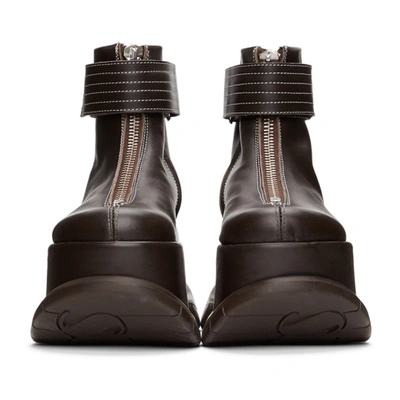 Shop Sunnei Brown Zipped Platform Boots
