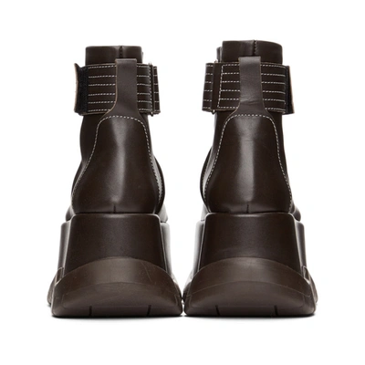 Shop Sunnei Brown Zipped Platform Boots