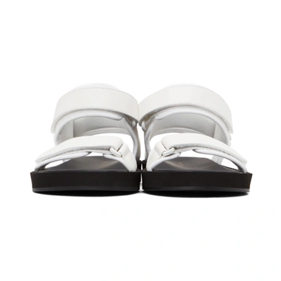 The Row Hook And Loop Leather And Neoprene Sandals In Eggshell