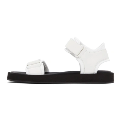 The Row Hook And Loop Leather And Neoprene Sandals In Eggshell