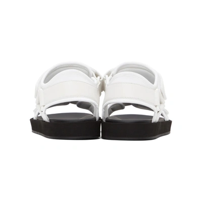 Shop The Row White Hook-and-loop Sandals In Eggshell