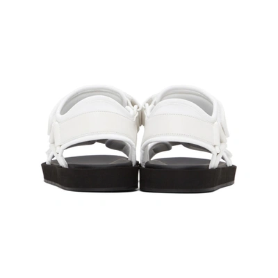 The Row Hook And Loop Leather And Neoprene Sandals In Eggshell