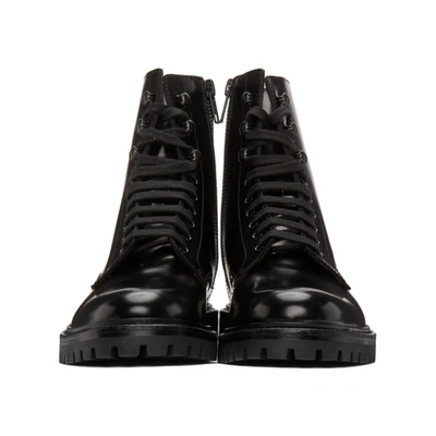 Shop Common Projects Black Lug Sole Combat Boots In 7547 Black