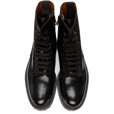 Shop Common Projects Black Lug Sole Combat Boots In 7547 Black