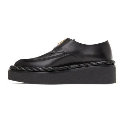 Shop Valentino Black  Garavani Rope Platform Monkstraps In 0no Nero/ne