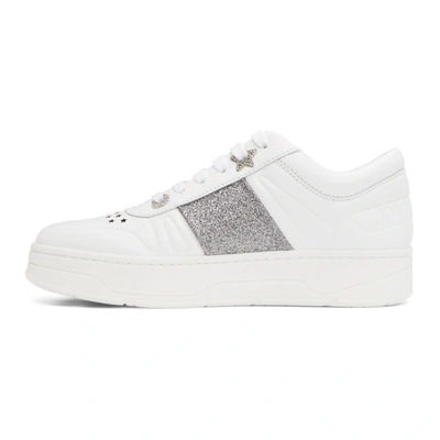 Shop Jimmy Choo White And Silver Hawaii Sneakers In X White/sil