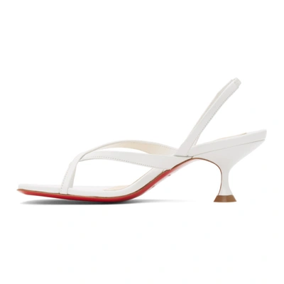Shop Christian Louboutin White Taralita 55 Heeled Sandals In W222 White