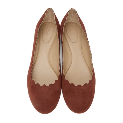 Shop Chloé Red Lauren Ballerina Flats In 603 Dawn Re