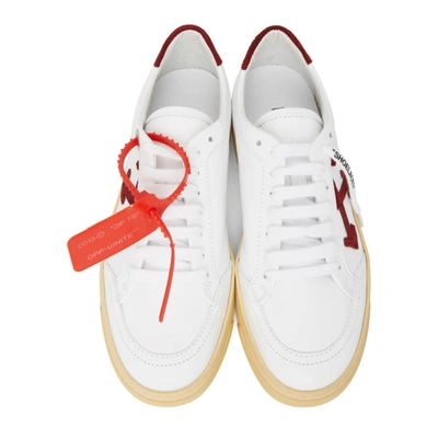 Shop Off-white White & Burgundy 2.0 Sneakers In White/brown