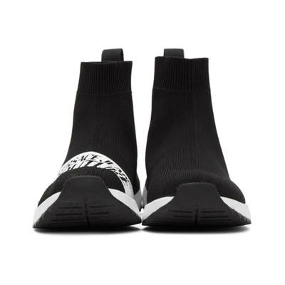 Shop Versace Jeans Couture Black Institutional Logo Sock Sneakers In E899 Black