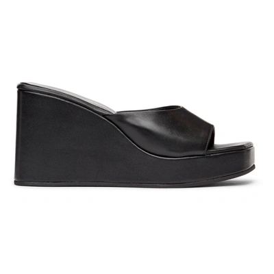 Shop Simon Miller Black Level Wedge Sandals