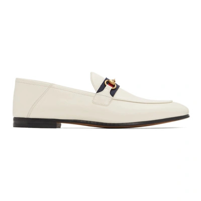 Shop Gucci White Brixton Loafers In 9065 White