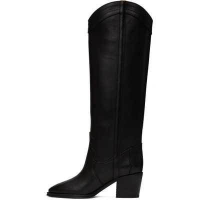 Shop Saint Laurent Black Tall Western Kate Boots In 1000 Black