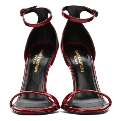 Shop Saint Laurent Red Patent Opyum 110 Sandals In 6750 Hotred