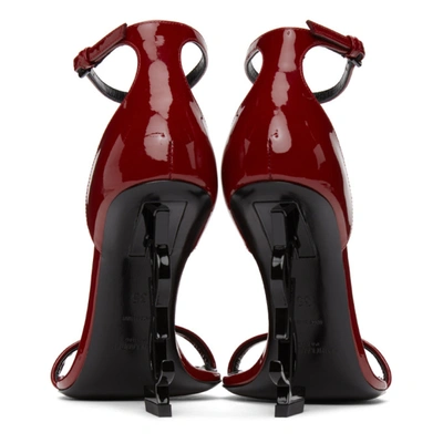 Shop Saint Laurent Red Patent Opyum 110 Sandals In 6750 Hotred