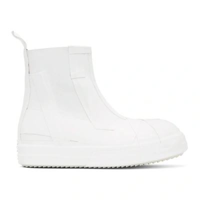 Shop Rick Owens White Rubber Bozo Chelsea Boots In 11 White