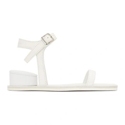 Shop Mm6 Maison Margiela White Cushion Heel Sandals In T1003 White