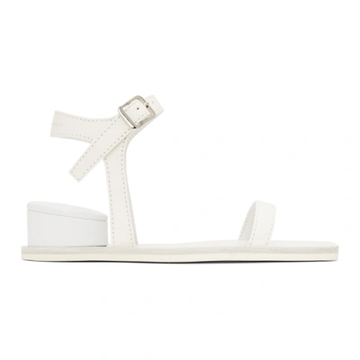 Mm6 Maison Margiela Exposed Cylindrical Heel Sandals In White 