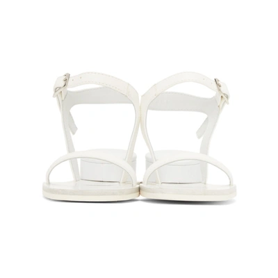 Shop Mm6 Maison Margiela White Cushion Heel Sandals In T1003 White