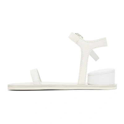 Shop Mm6 Maison Margiela White Cushion Heel Sandals In T1003 White