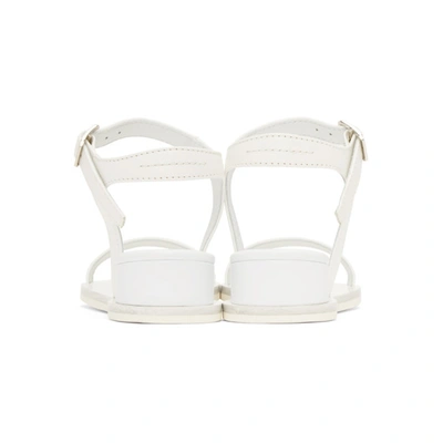 Shop Mm6 Maison Margiela White Cushion Heel Sandals In T1003 White