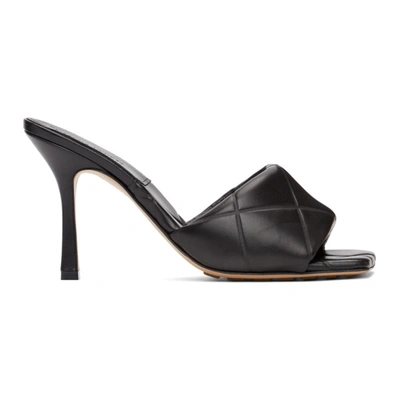 Shop Bottega Veneta Black ‘the Rubber Lido' Heeled Sandals In 1000 Black