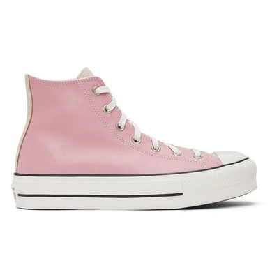 Shop Converse Pink & Beige Chuck Taylor All Star Lift Sneakers In Salt Pink/l