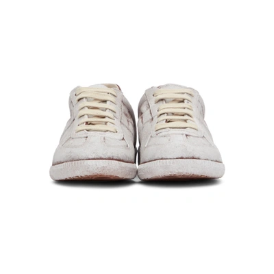 Shop Maison Margiela White Painted Replica Sneakers In H8433 Earth