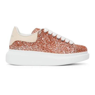 Shop Alexander Mcqueen Pink Galaxy Glitter Oversized Sneakers In 5530 Topaz