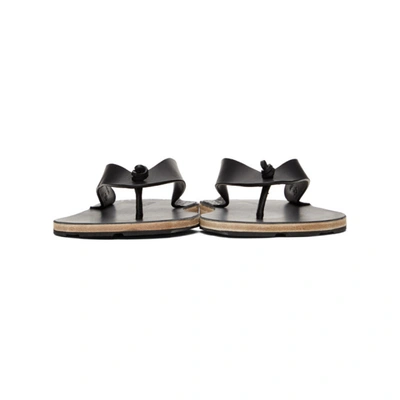 Shop Jil Sander Black Leather Sandals In 001 Black