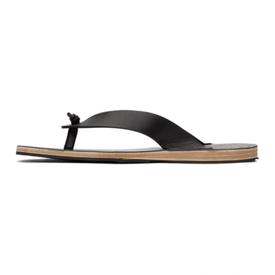 Shop Jil Sander Black Leather Sandals In 001 Black