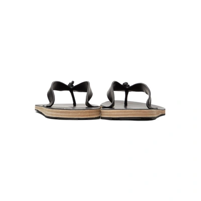 Shop Jil Sander Black Leather Sandals In 001 Black