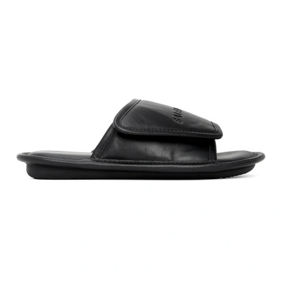 Shop Balenciaga Black Padded Slide Sandals In 1169 Black