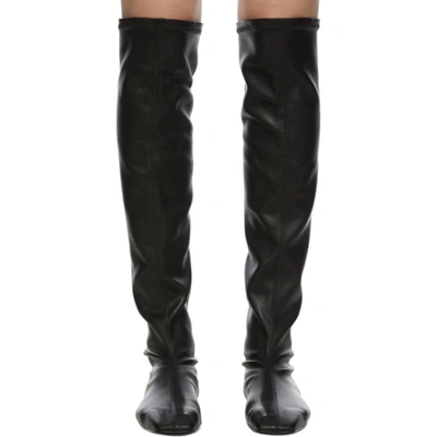 Shop Low Classic Black Square Toe Long Boots