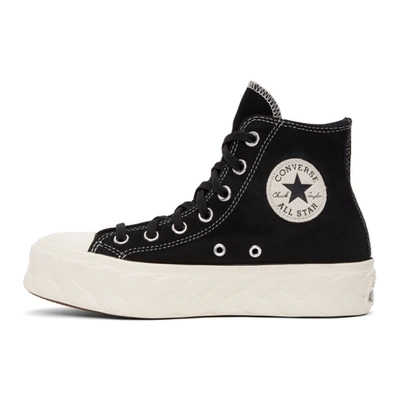 Shop Converse Black Suede Cable Chuck Lift High Sneakers In Black/egret