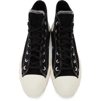 Shop Converse Black Suede Cable Chuck Lift High Sneakers In Black/egret