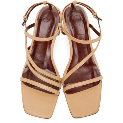 Shop Staud Beige Nappa Gita Heeled Sandals In Nude