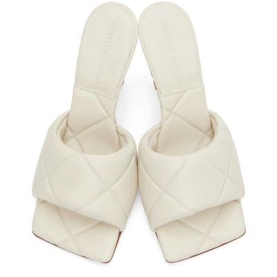 Shop Bottega Veneta White Lido Sandals In 8279 Wax