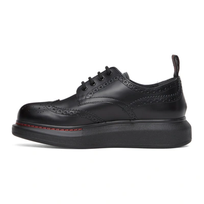 Shop Alexander Mcqueen Black Leather Derbys In 1000 Black