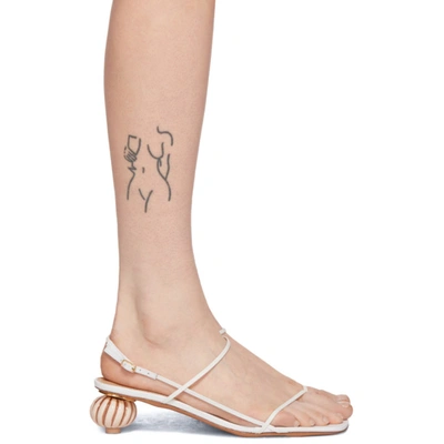 Shop Jacquemus White 'les Sandales Manosque' Heeled Sandals
