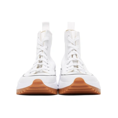 Shop Converse White Run Star Hike Hi Sneakers In White/black