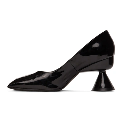 Shop Paula Canovas Del Vas Black Patent Diablo Pumps In Patent Blac