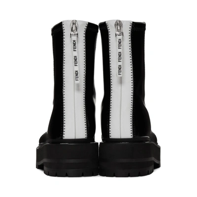 Shop Fendi Black Patent Faux-leather Biker Boots In F0qa1 Black
