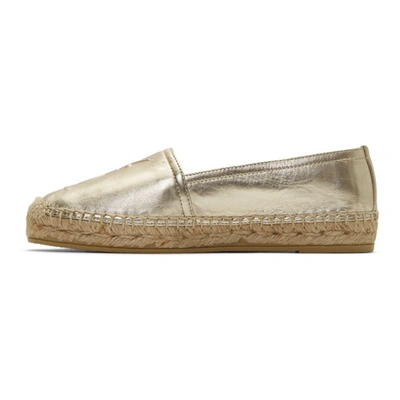 Shop Saint Laurent Gold Monogramme Espadrilles