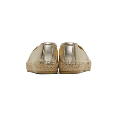 Shop Saint Laurent Gold Monogramme Espadrilles