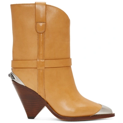 Shop Isabel Marant Tan Lamsy Boots In 23nl Natura